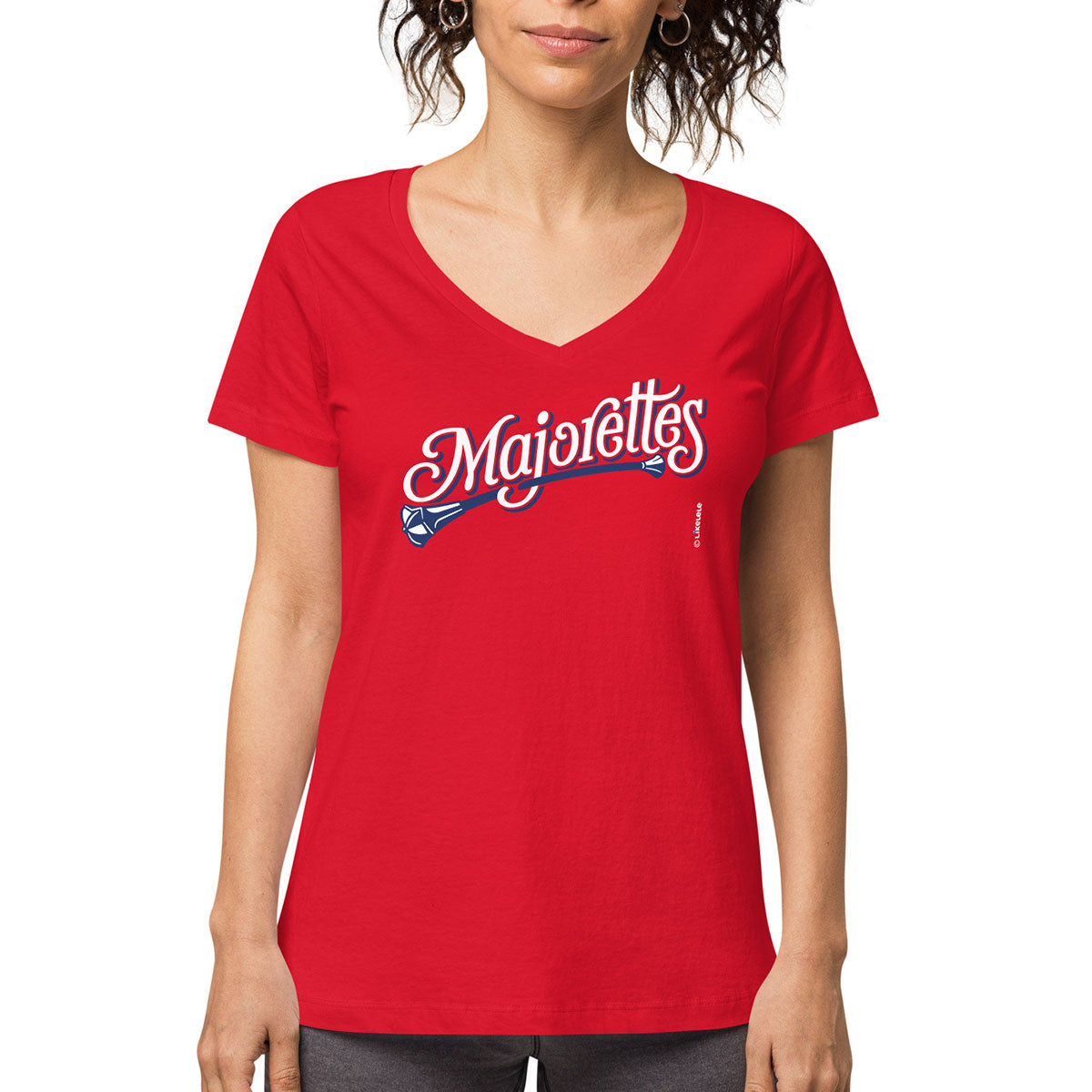 MAJORETTES · Camiseta m/corta·cuello pico·Mujer · Medium·Rojo-118b