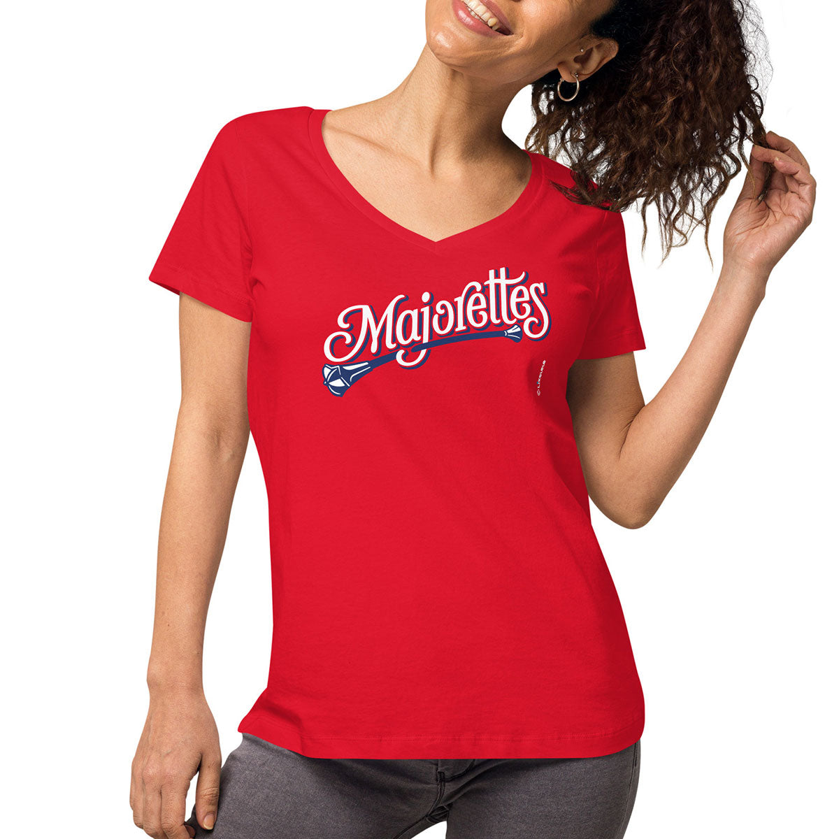 MAJORETTES · Camiseta m/corta·cuello pico·Mujer · Medium·Rojo-118b