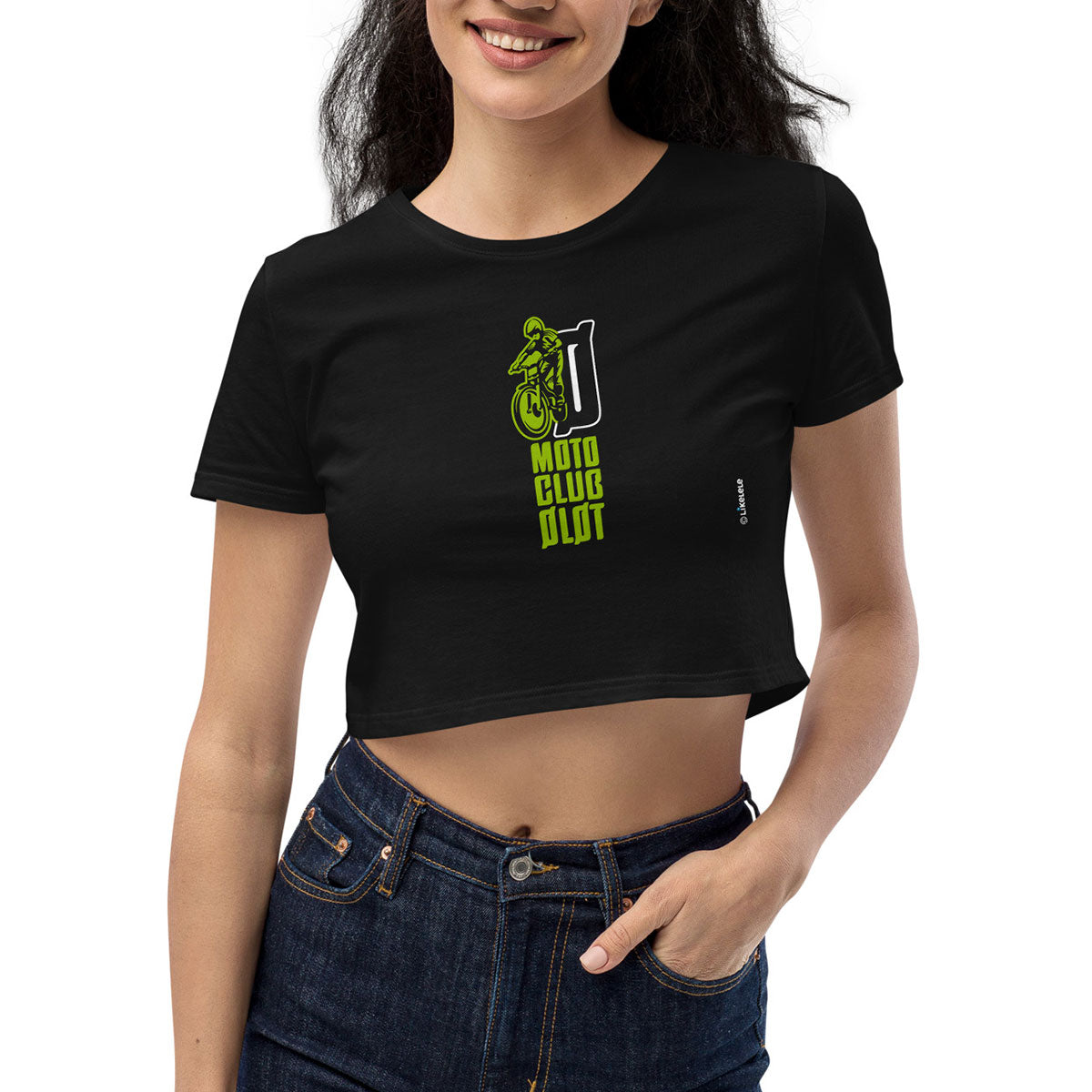 MOTO CLUB OLOT · Crop Top m/corta·Mujer · Medium·Negro-124c