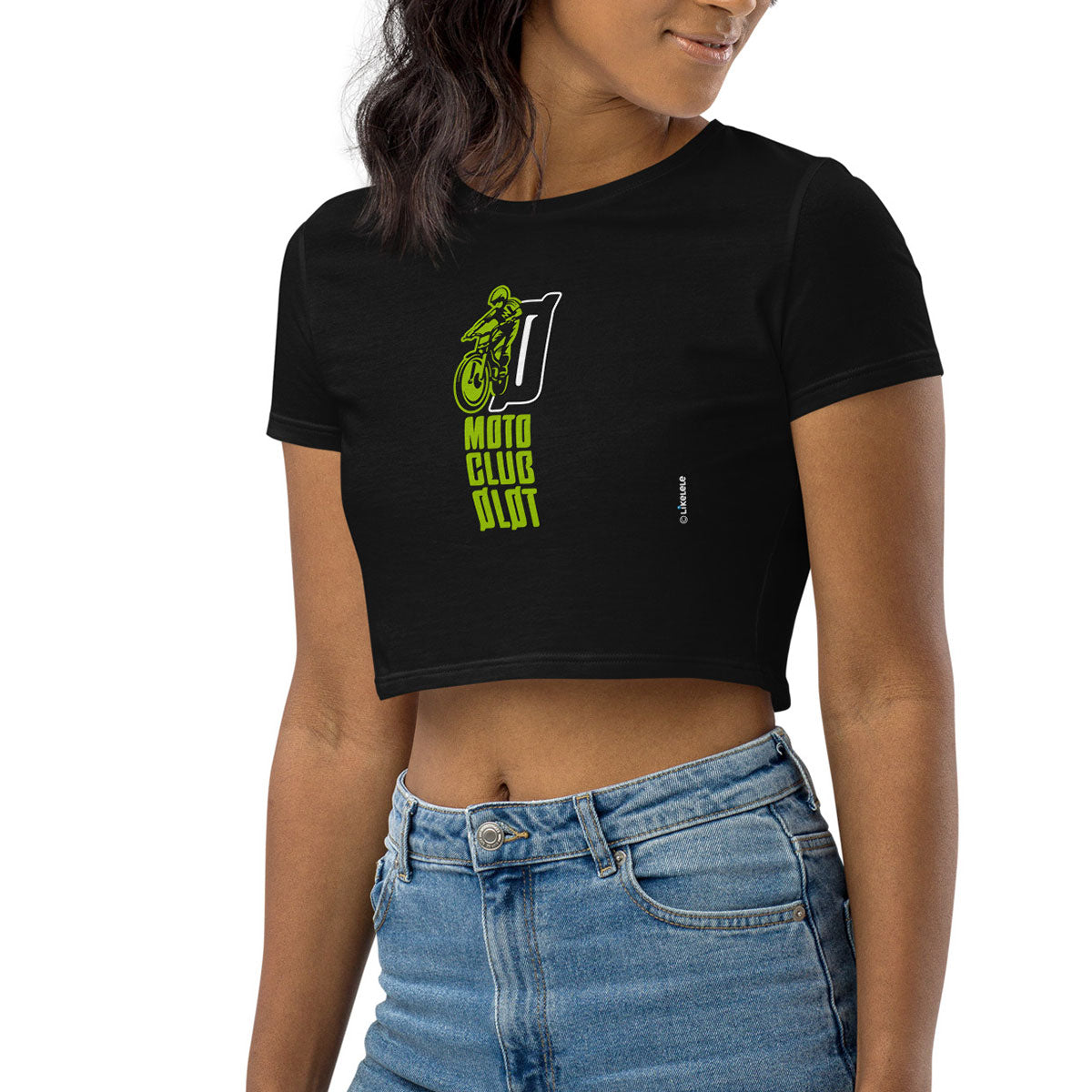 MOTO CLUB OLOT · Crop Top m/corta·Mujer · Medium·Negro-124c