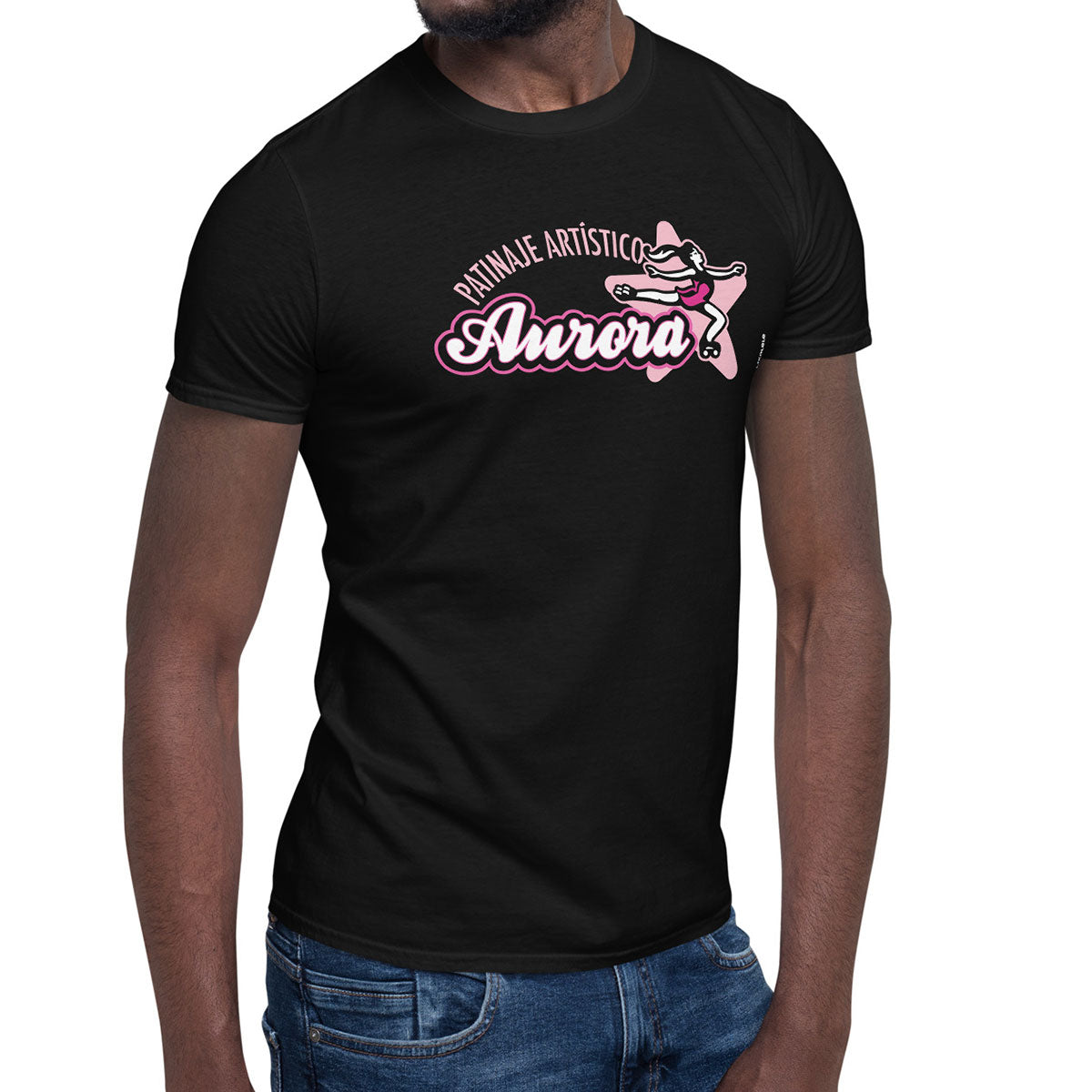 PATINAJE ARTÍSTICO AURORA · Camiseta m/corta·Hombre/Unisex · Basic·Negro-133c1