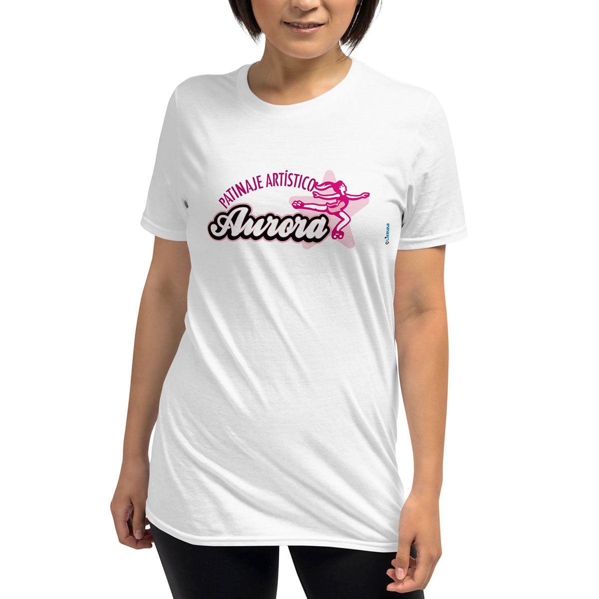 PATINAJE ARTÍSTICO AURORA · Camiseta m/corta·Mujer/Unisex · Basic·Blanco-133a2