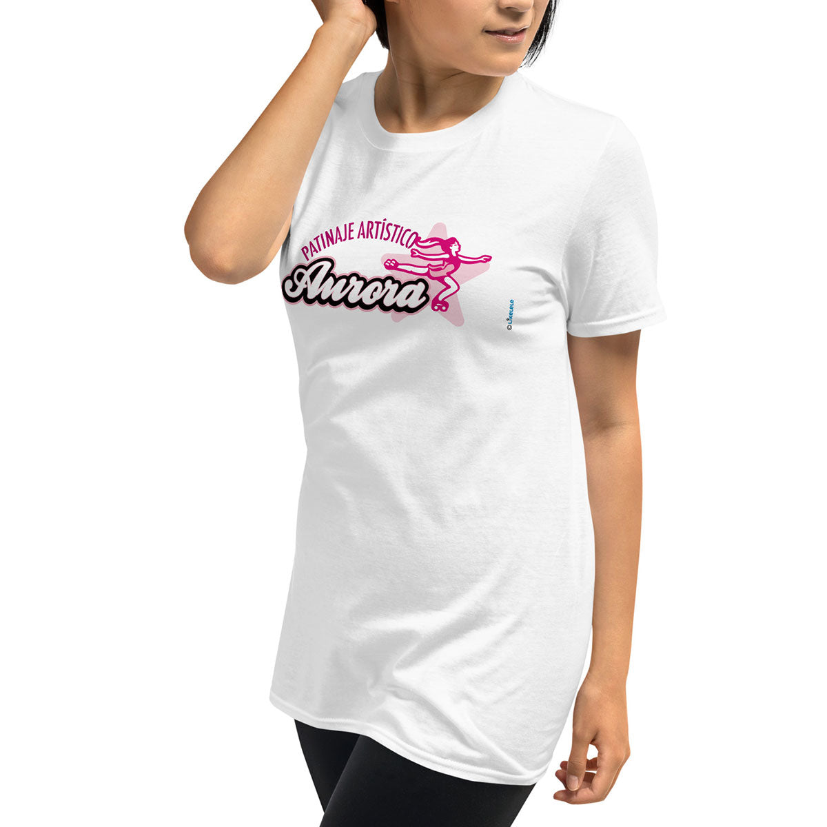PATINAJE ARTÍSTICO AURORA · Camiseta m/corta·Mujer/Unisex · Basic·Blanco-133a2