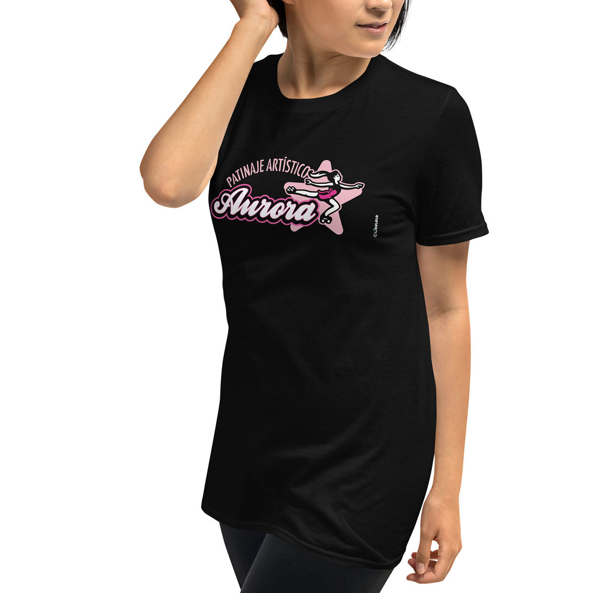 PATINAJE ARTÍSTICO AURORA · Camiseta m/corta·Mujer/Unisex · Basic·Negro-133c2
