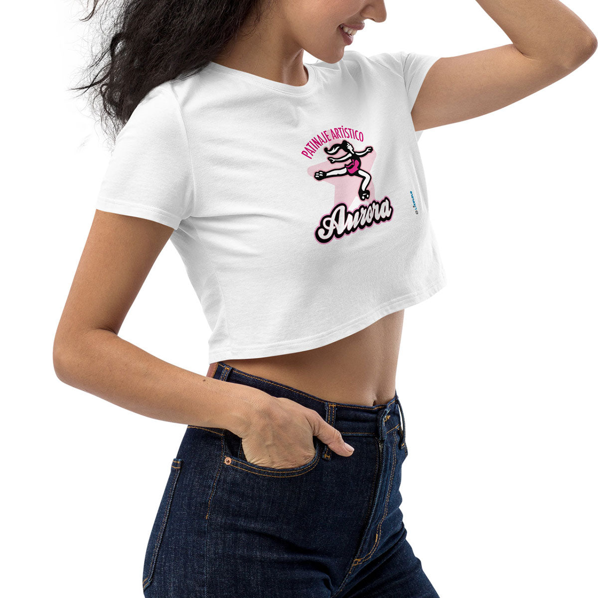 PATINAJE ARTÍSTICO AURORA · Crop Top m/corta·Mujer · Medium·Blanco-134a