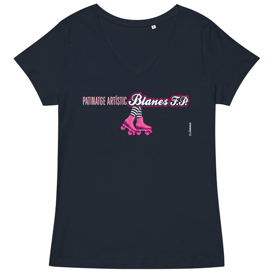 PATINATGE ARTÍSTIC BLANES FP · Camiseta m/corta·cuello pico·Mujer · Medium·Navy-143c