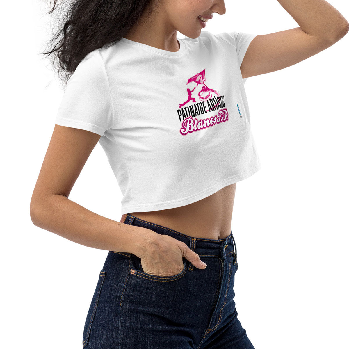 PATINATGE ARTÍSTIC BLANES FP · Crop Top m/corta·Mujer · Medium·Blanco-140a