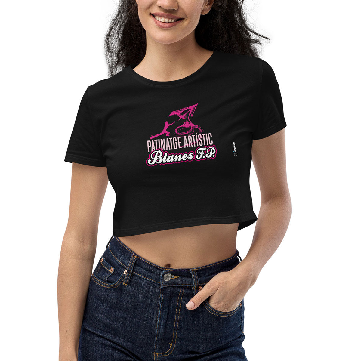 PATINATGE ARTÍSTIC BLANES FP · Crop Top m/corta·Mujer · Medium·Negro-140c