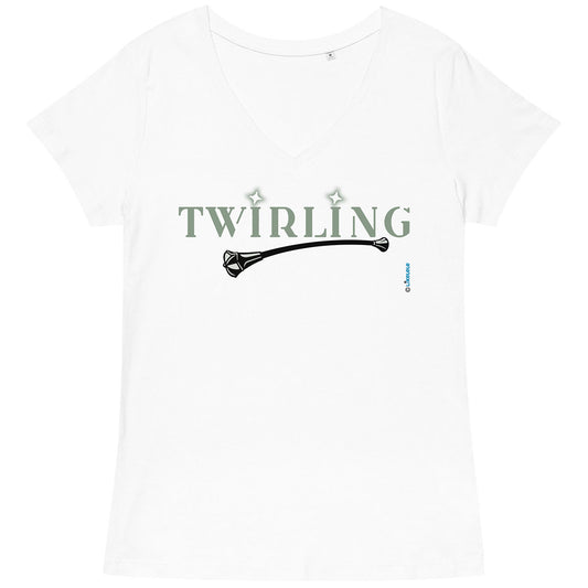 TWIRLING · Camiseta m/corta·cuello pico·Mujer · Medium·Blanco-117a