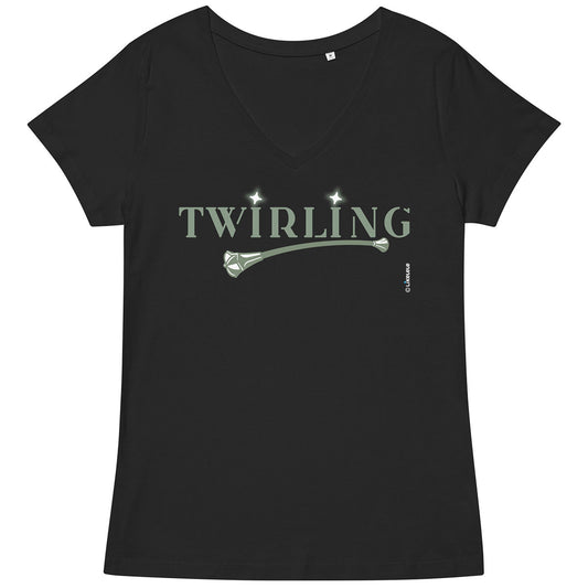 TWIRLING · Camiseta m/corta·cuello pico·Mujer · Medium·Negro-117c