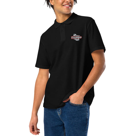 [442] TrialGo · Polo m/corta bordado · Unisex · BASIC · Black