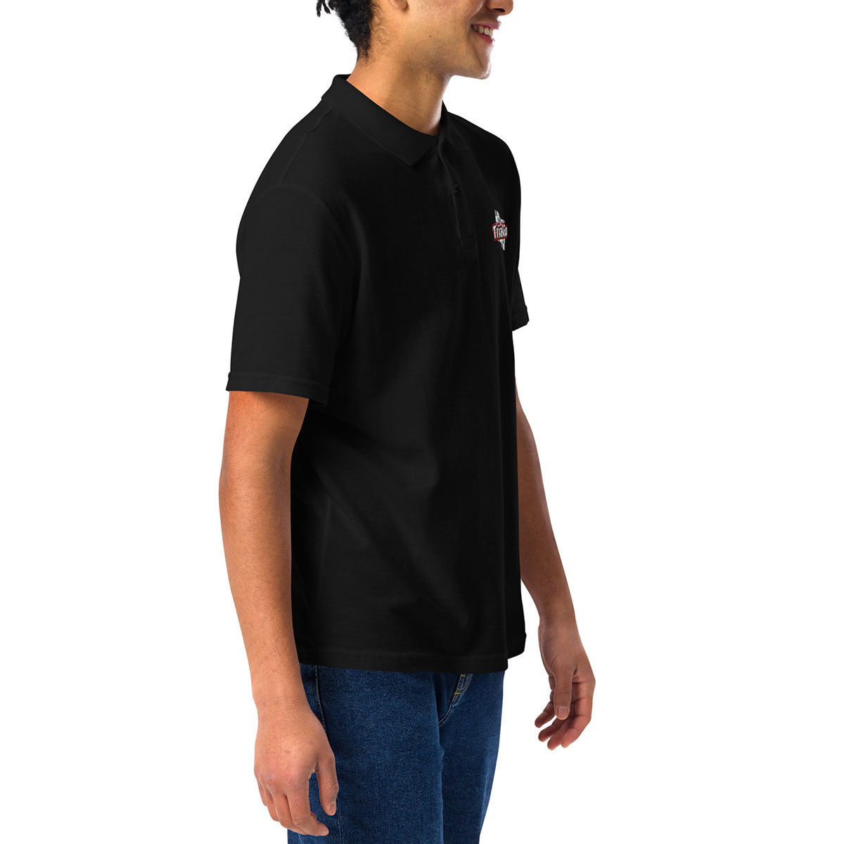 [442] TrialGo · Polo m/corta bordado · Unisex · BASIC · Black
