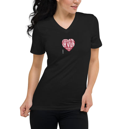 [461] LA VILA · Camiseta m/corta cuello de pico · Unisex · MEDIUM · Black