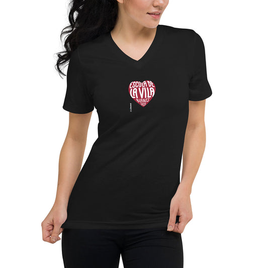 [461] LA VILA · Camiseta m/corta cuello de pico · Unisex · MEDIUM · Black
