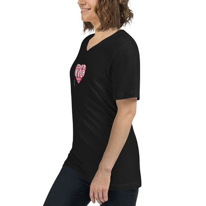 [461] LA VILA · Camiseta m/corta cuello de pico · Unisex · MEDIUM · Black