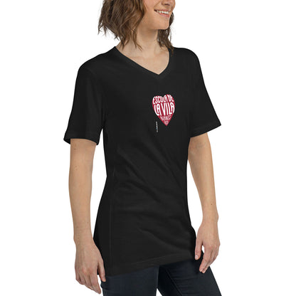 [461] LA VILA · Camiseta m/corta cuello de pico · Unisex · MEDIUM · Black