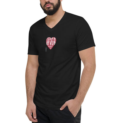 [461] LA VILA · Camiseta m/corta cuello de pico · Unisex · MEDIUM · Black