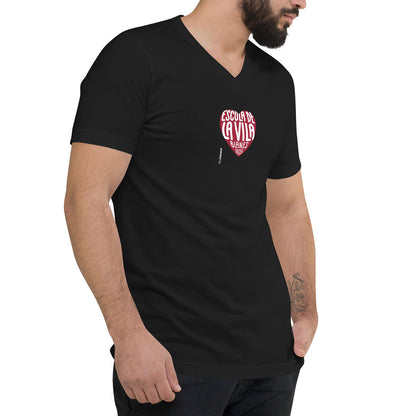 [461] LA VILA · Camiseta m/corta cuello de pico · Unisex · MEDIUM · Black