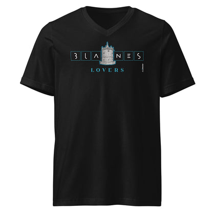 [474] BLANES Font Gòtica · Camiseta m/corta cuello de pico · Unisex · MEDIUM · Black