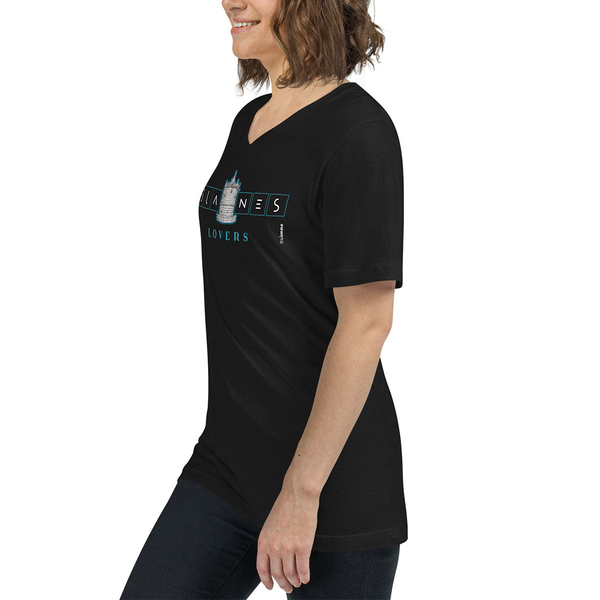 [474] BLANES Font Gòtica · Camiseta m/corta cuello de pico · Unisex · MEDIUM · Black