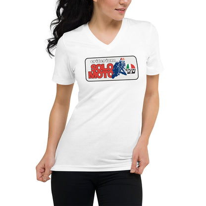 [504] BONAIGUA TRIAL Criterium Solo Moto · Camiseta m/corta cuello de pico · MEDIUM · Mujer · White