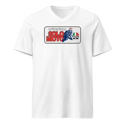 [504] BONAIGUA TRIAL Criterium Solo Moto · Camiseta m/corta cuello de pico · MEDIUM · Mujer · White
