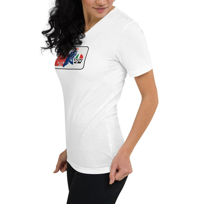[504] BONAIGUA TRIAL Criterium Solo Moto · Camiseta m/corta cuello de pico · MEDIUM · Mujer · White