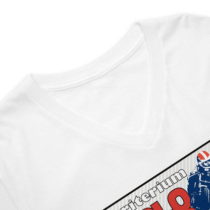 [504] BONAIGUA TRIAL Criterium Solo Moto · Camiseta m/corta cuello de pico · MEDIUM · Mujer · White