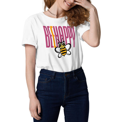 [506] LIKELELE Bee Happy · Camiseta m/corta · MEDIUM · Unisex · White
