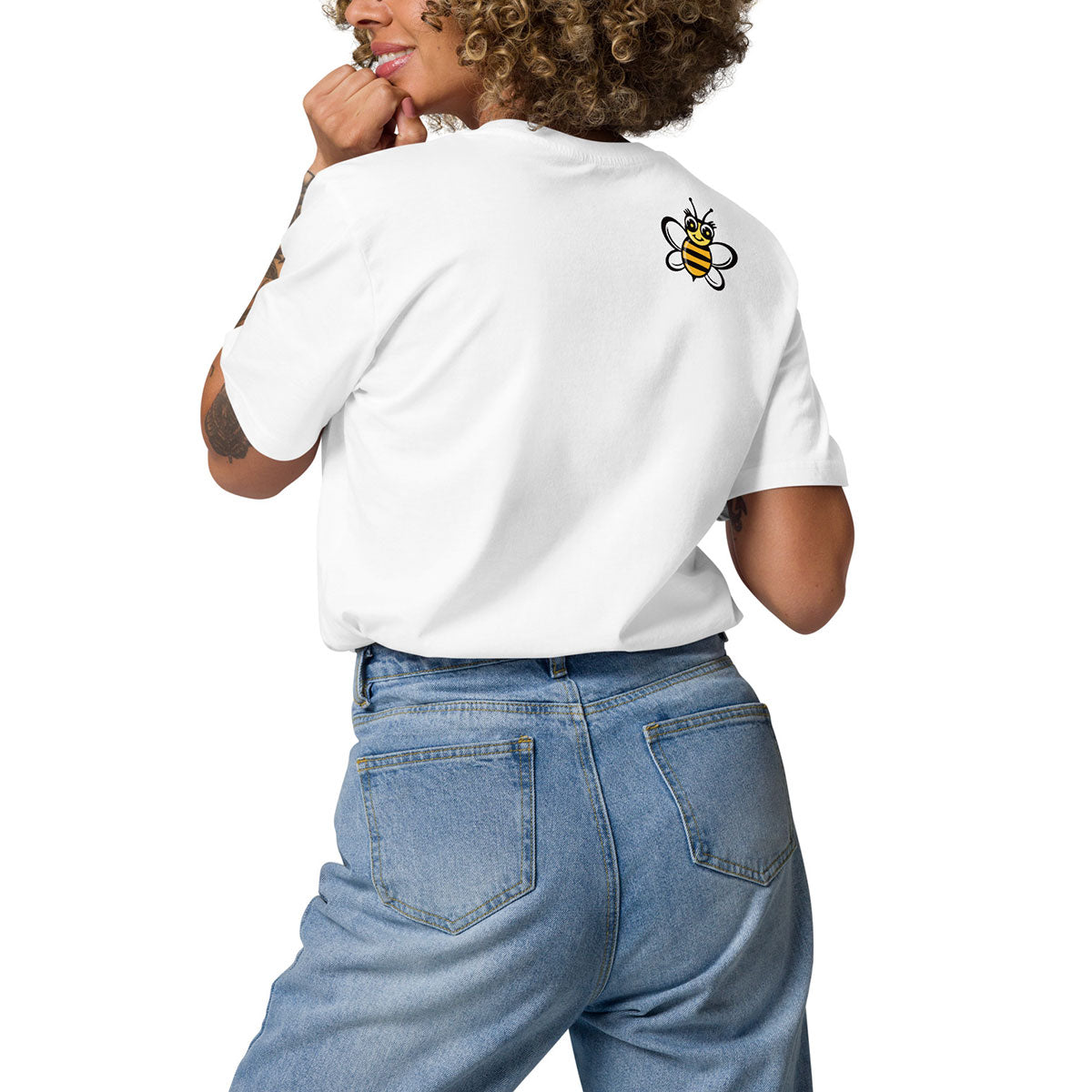 [506] LIKELELE Bee Happy · Camiseta m/corta · MEDIUM · Unisex · White