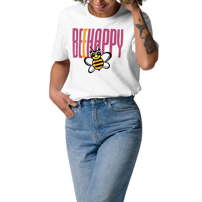 [506] LIKELELE Bee Happy · Camiseta m/corta · MEDIUM · Unisex · White