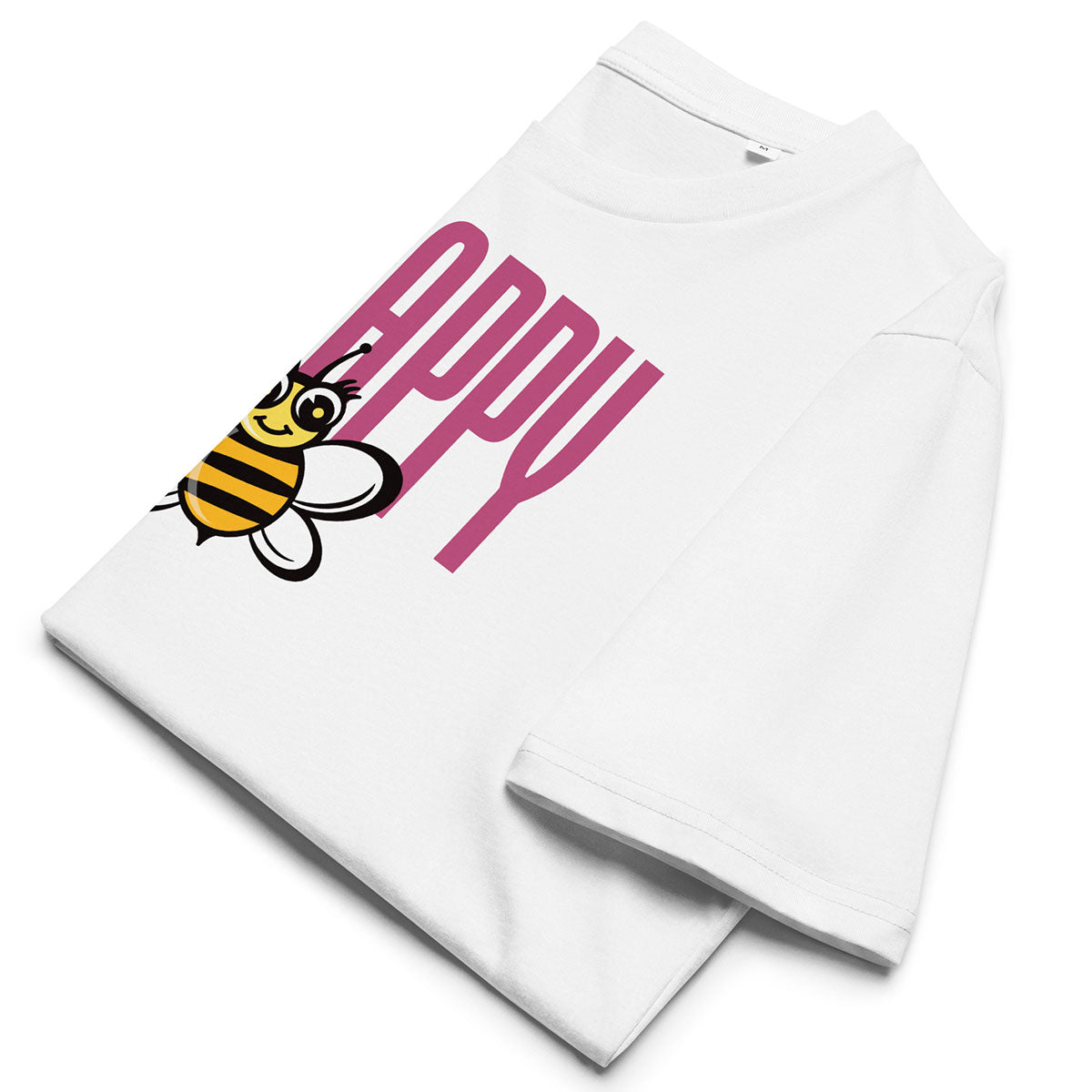 [506] LIKELELE Bee Happy · Camiseta m/corta · MEDIUM · Unisex · White