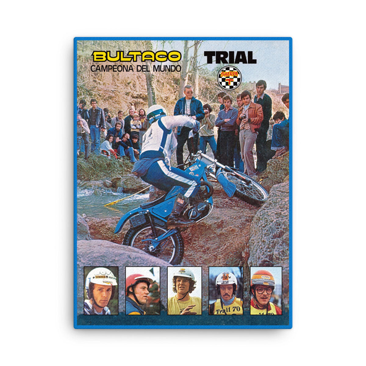 [517] BONAIGUA TRIAL · Equipo Trial BULTACO · Lienzo con bastidor 46x61 cm · BASIC