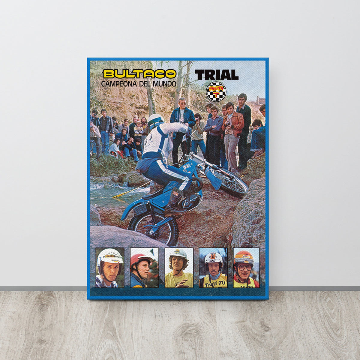 [517] BONAIGUA TRIAL · Equipo Trial BULTACO · Lienzo con bastidor 46x61 cm · BASIC