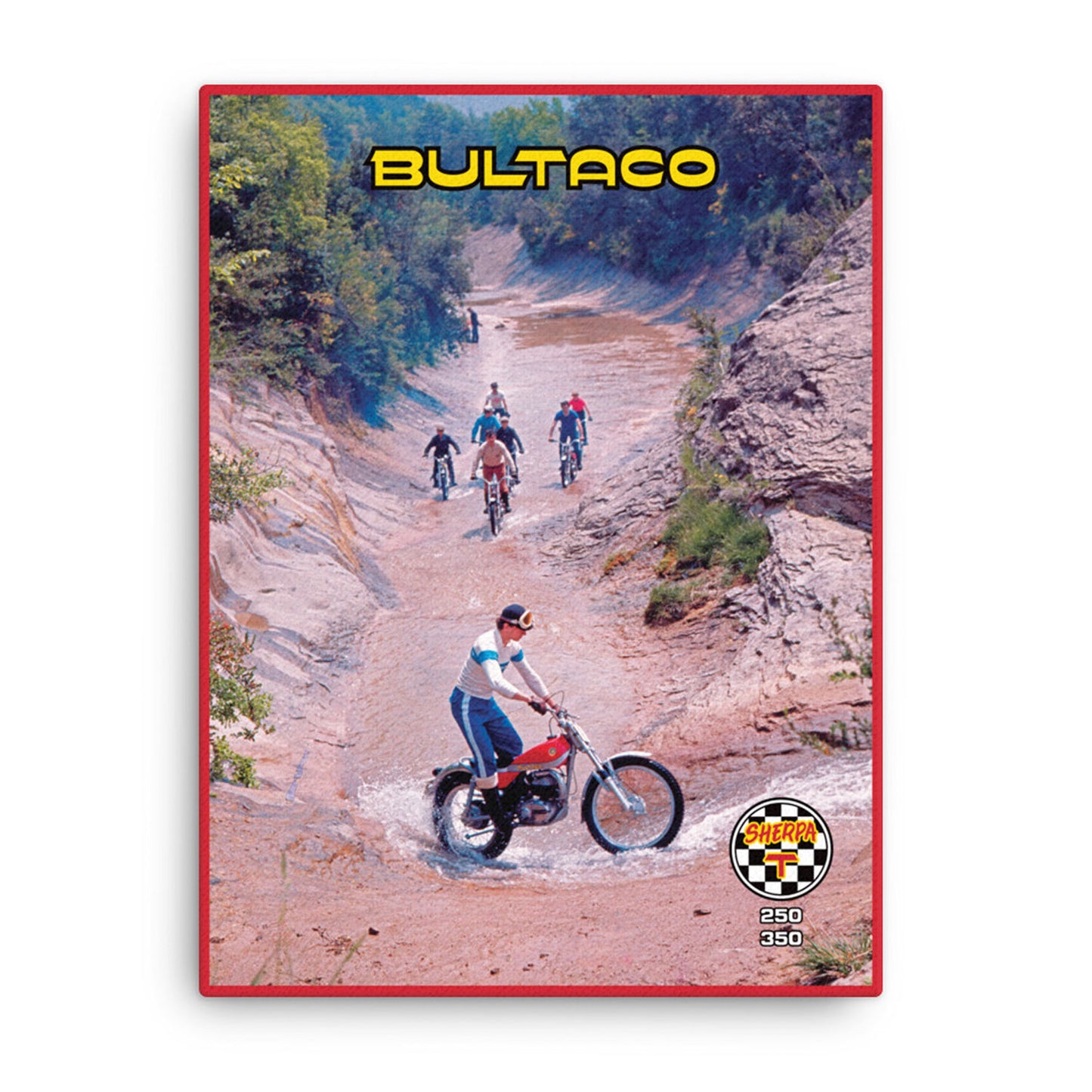 [531] BONAIGUA TRIAL · Bultaco Sherpa T · Lienzo con bastidor 46x61 cm · BASIC
