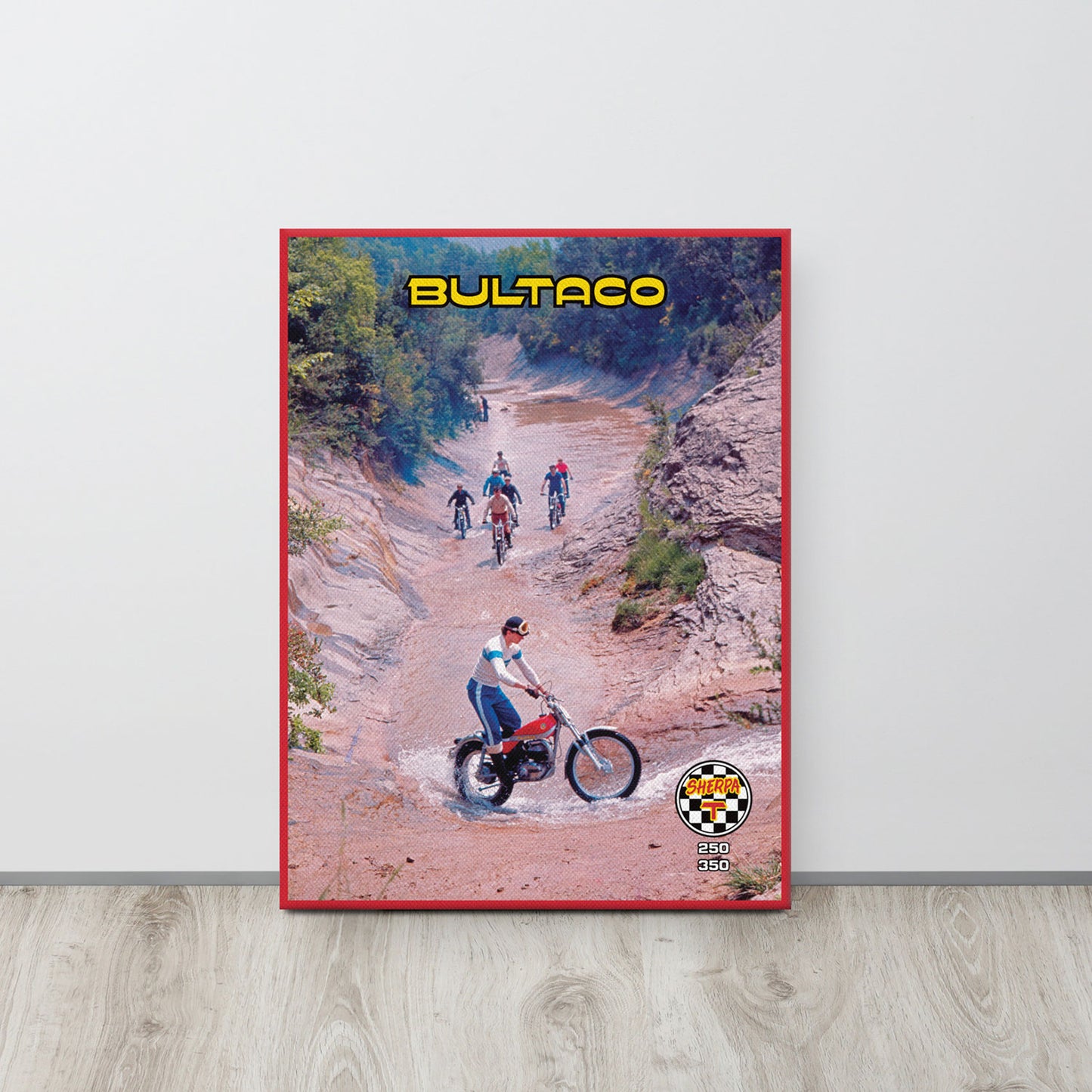 [531] BONAIGUA TRIAL · Bultaco Sherpa T · Lienzo con bastidor 46x61 cm · BASIC