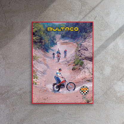 [531] BONAIGUA TRIAL · Bultaco Sherpa T · Lienzo con bastidor 46x61 cm · BASIC