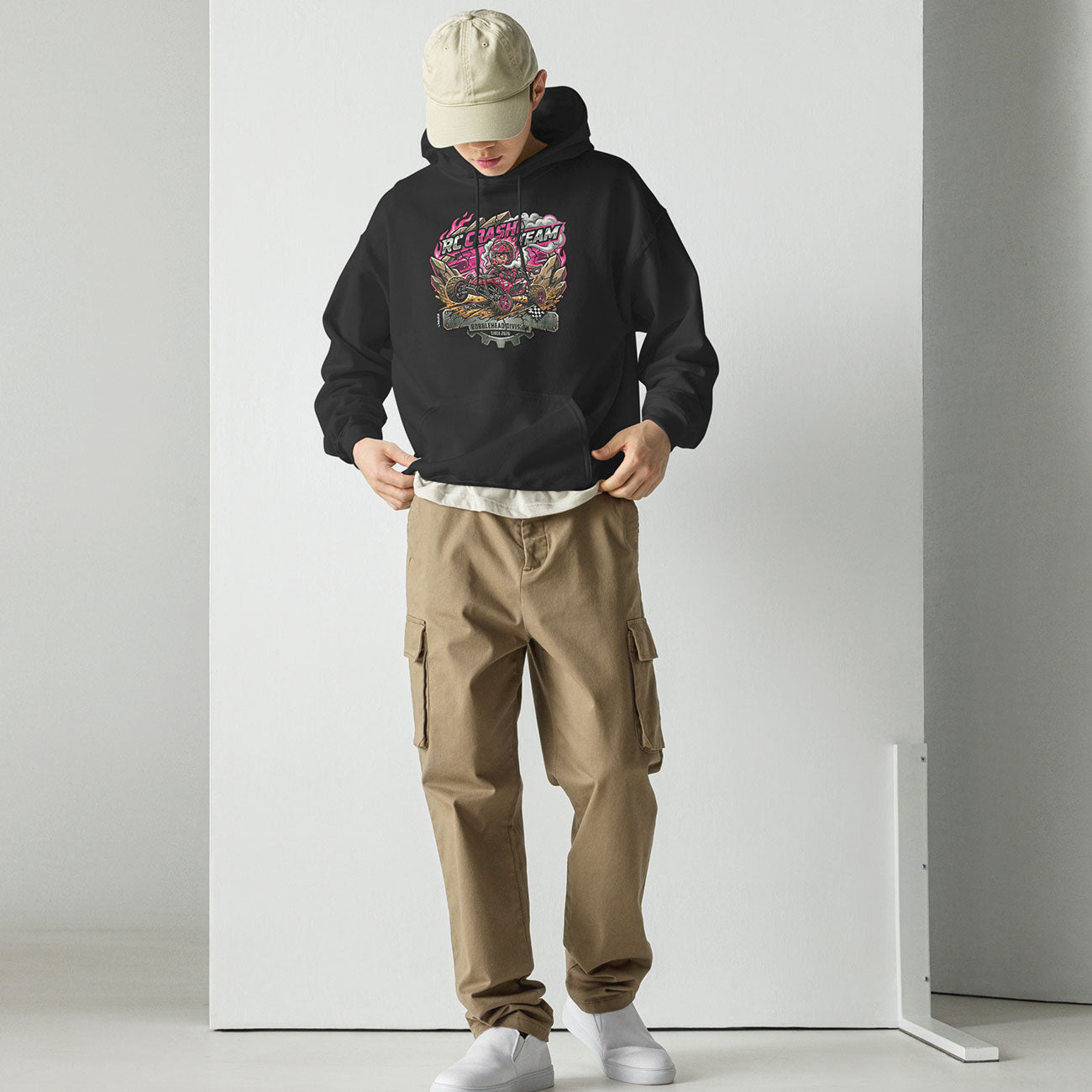 [535] RC CRASH TEAM · Sudadera capucha · BASIC · Unisex · Black