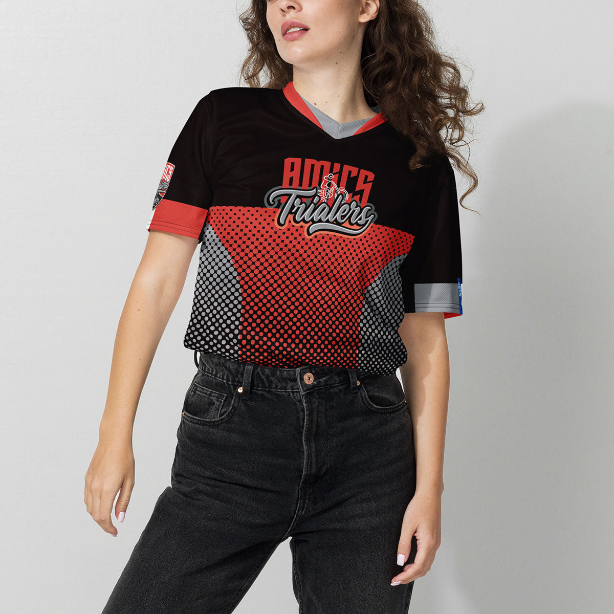 AMICS TRIALERS · Camiseta deportiva m/corta·Mujer/Unisex · Premium·Full Print-359x2ipi