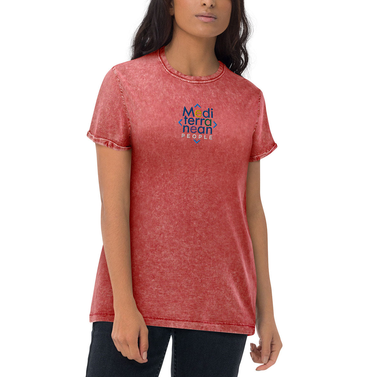 LIKELELE world · Camiseta m/corta·MEDITERRANEAN PEOPLE·Mujer/Unisex · Medium·Garnet Red-376b2f