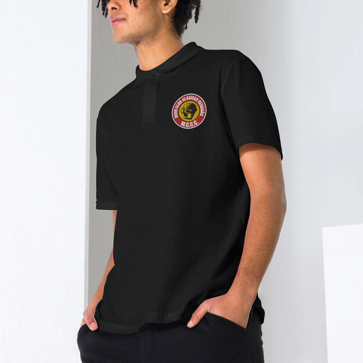 MOTO CLUB CLÁSICAS CERDAÑA · Polo m/corta·Hombre/Unisex · Basic·Black-414c1f