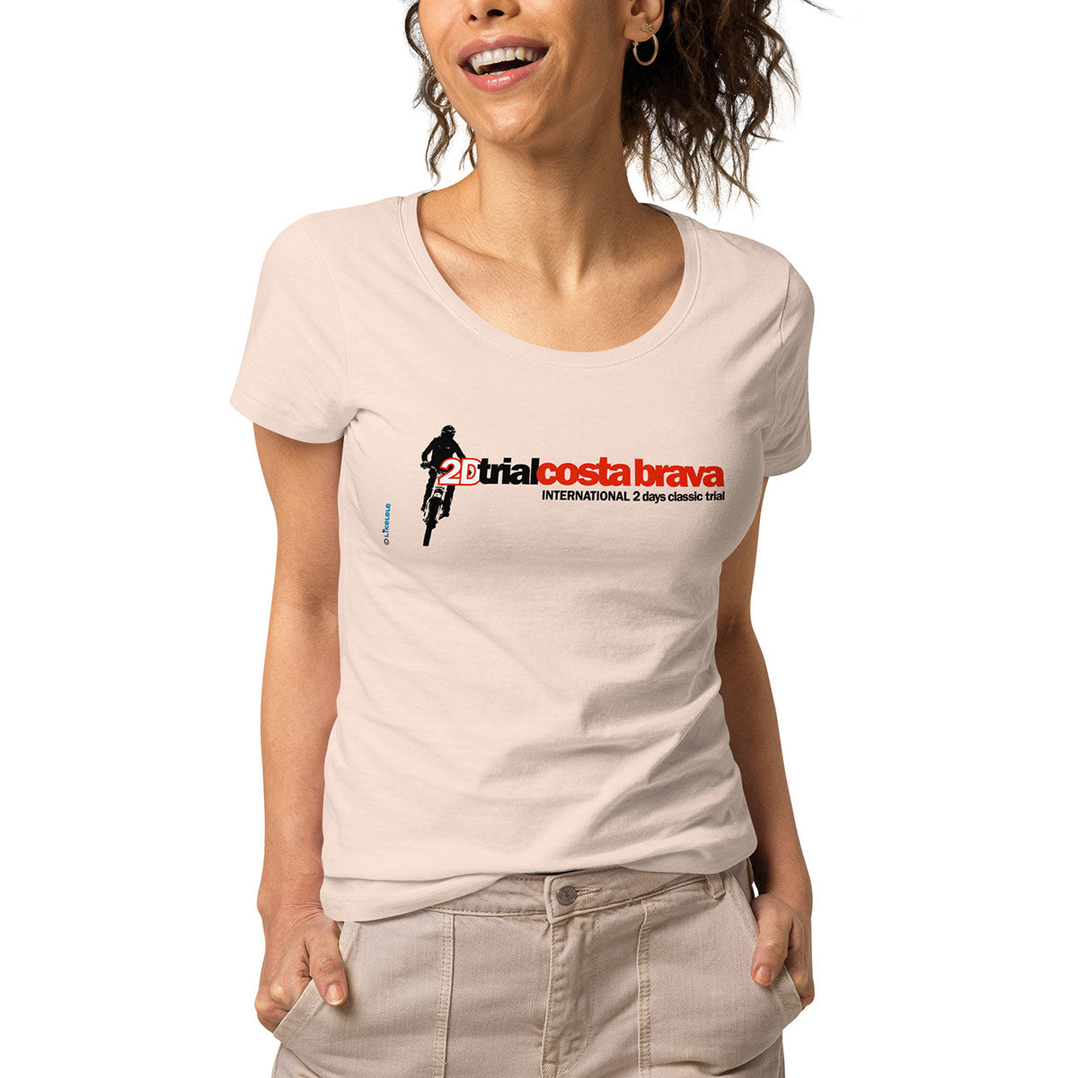 2D TRIAL COSTA BRAVA · Camiseta m/corta·cuello ancho·Mujer · Medium·Rosa-131a