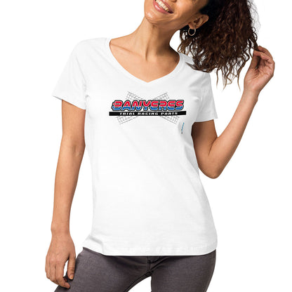 BANYERES TRIAL RACING PARTS · Camiseta m/corta·cuello pico·Mujer · Medium·Blanco-153a