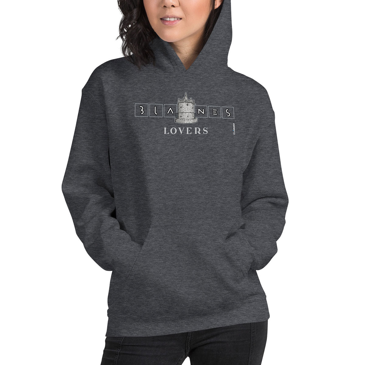BLANES Font Gòtica · Sudadera capucha·Mujer/Unisex · Basic·Dark Heather-215c2f
