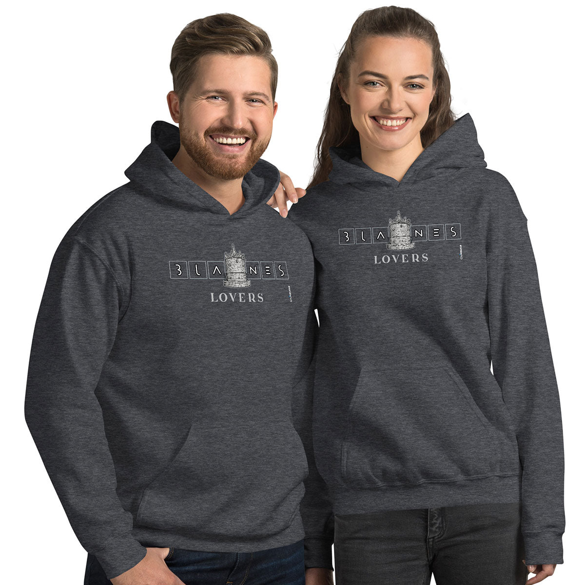BLANES Font Gòtica · Sudadera capucha·Mujer/Unisex · Basic·Dark Heather-215c2f