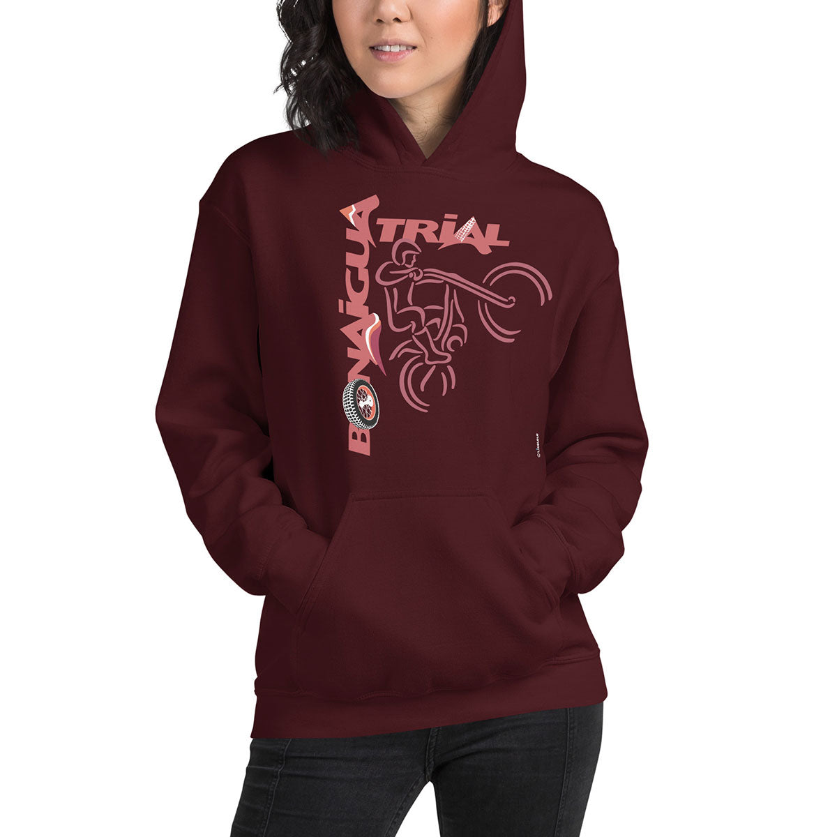 BONAIGUA TRIAL · Sudadera capucha·Mujer/Unisex · Basic·Maroon-176c2f