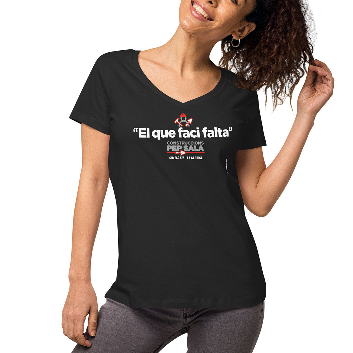 CONSTRUCCIONS PEP SALA · Camiseta m/corta·cuello pico·Mujer · Medium·Negro-146c