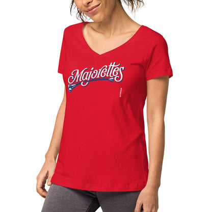 MAJORETTES · Camiseta m/corta·cuello pico·Mujer · Medium·Rojo-118b