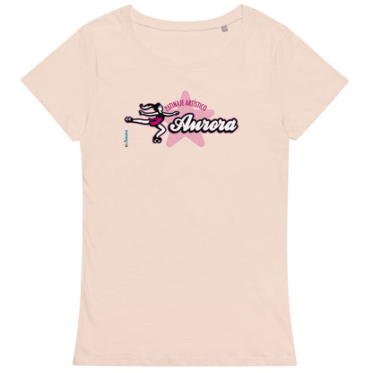 PATINAJE ARTÍSTICO AURORA · Camiseta m/corta·cuello ancho·Mujer · Medium·Rosa-137a
