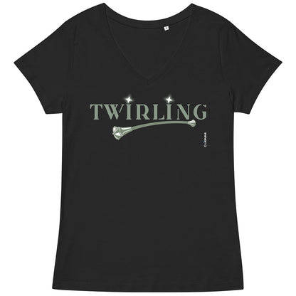 TWIRLING · Camiseta m/corta·cuello pico·Mujer · Medium·Negro-117c
